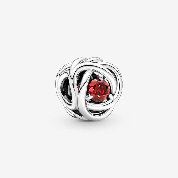 Pandora July True Red Eternity Circle Charm - Picture 1 of 5